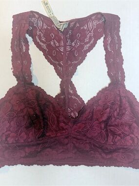 Free People Lace Racerback Bralette - Burgundy